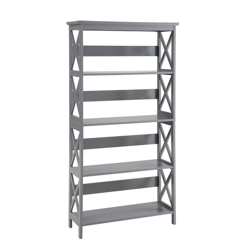5-Tier Bookcase with Open Shelves in a Clean Modern Design for Books, Décor, and Storage - 43