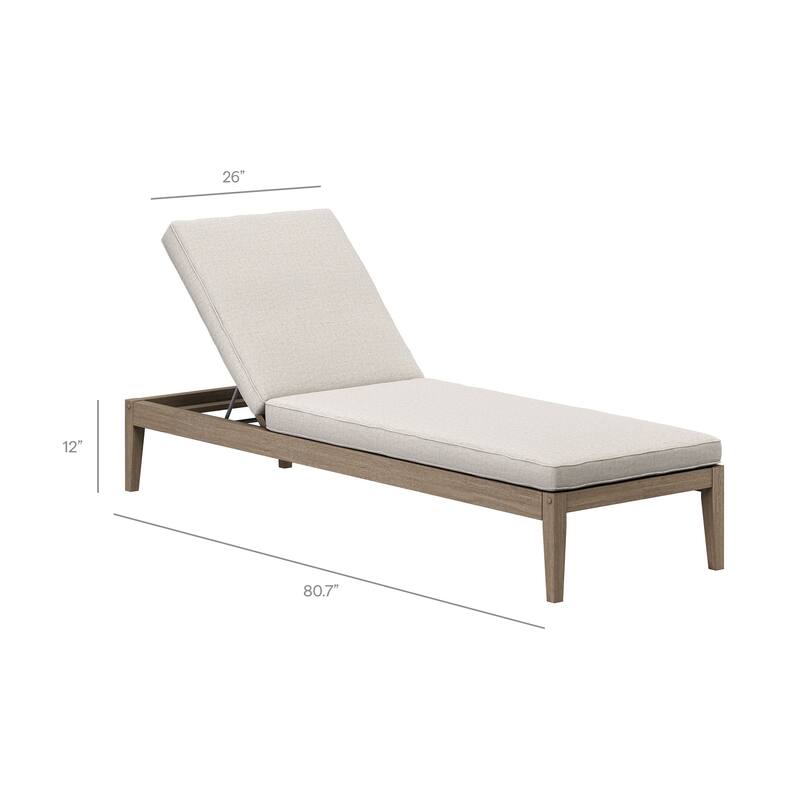 Northlake Outdoor Patio Teak Chaise Lounge
