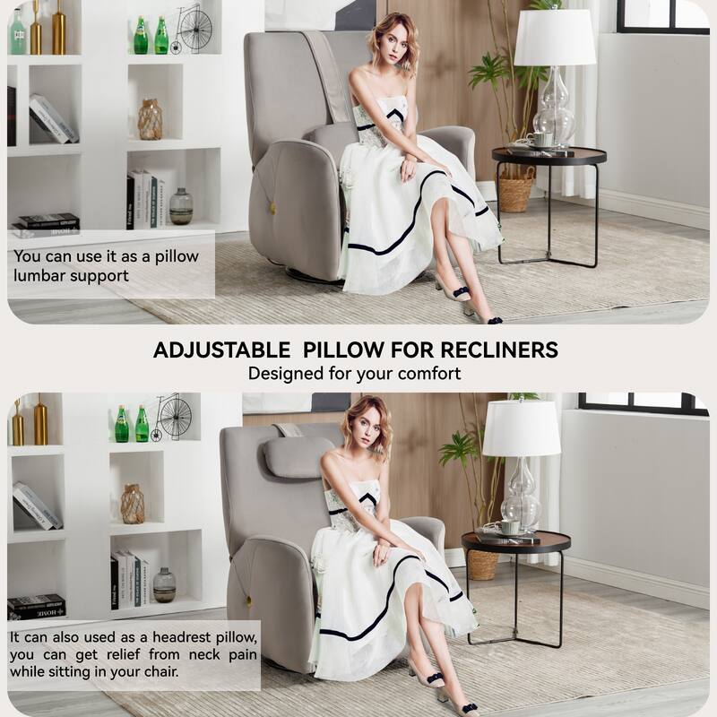 Electric Power Glider Recliner with 270° Swivel, Rocking Motion, Ergonomic Lumbar & Neck Support, Dual USB/Type-C Ports