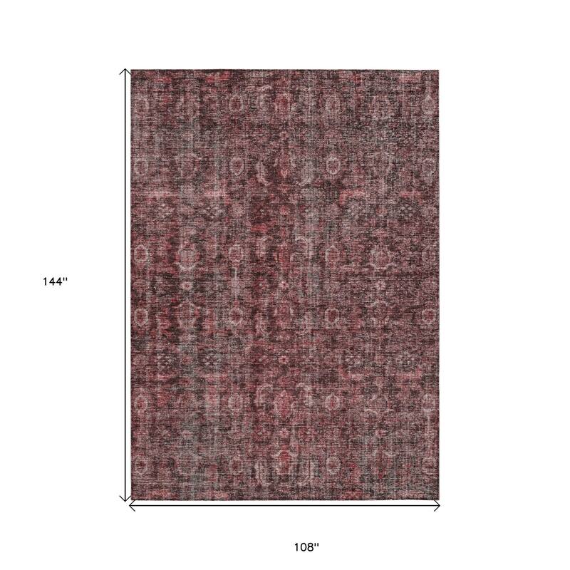 HomeRoots Damask Transitional Rectangle Outdoor Rug