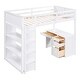 preview thumbnail 26 of 33, Children Loft Bed with Ladder and 3 Shelves, 4 Drawers