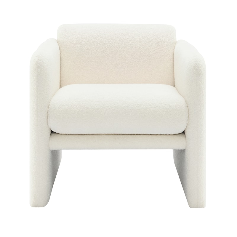 28.25" Arm Chair with Waved Arms and Metal Decoration