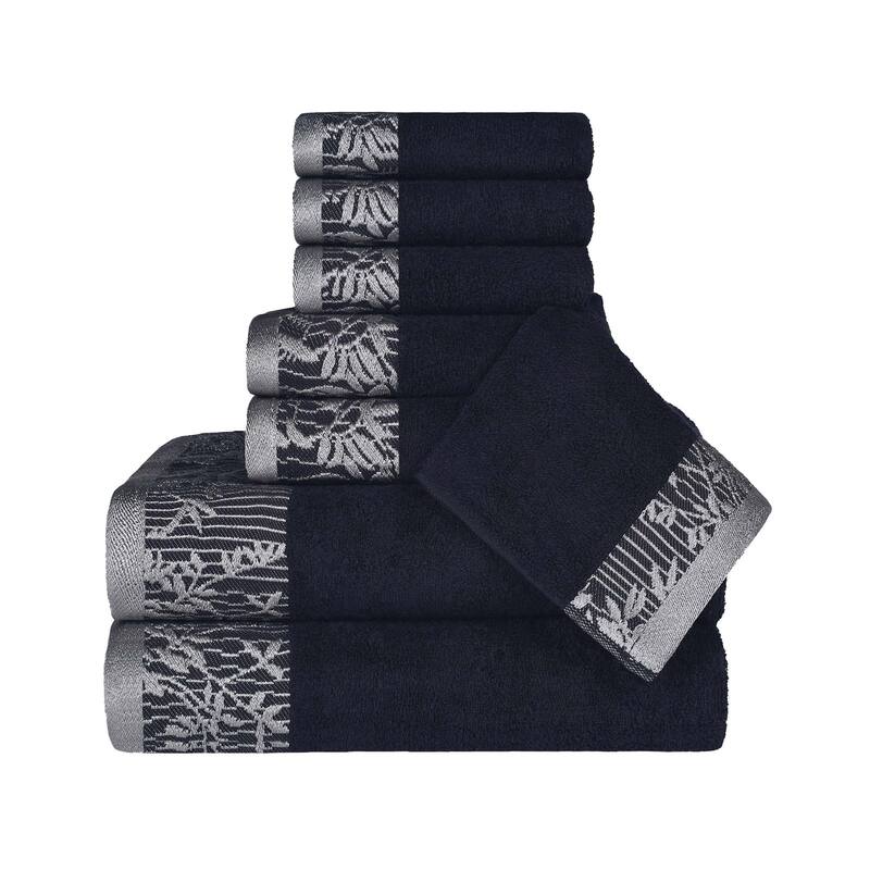 Superior Wisteria Cotton Floral Jacquard 8 Piece Bathroom Towel Set