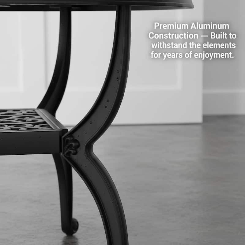 Modern Aluminum Round Coffee Table for Outdoor Spaces