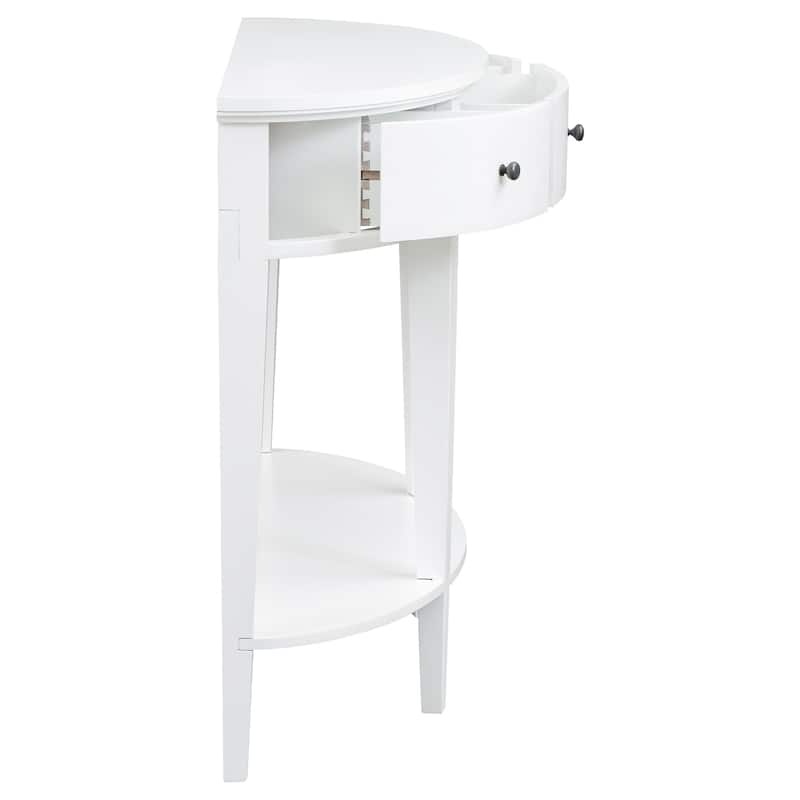 Modern Curved Console Table Sofa Table with 3 drawers and 1 Shelf for Hallway, Entryway, Living Room
