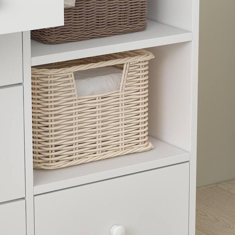 Premium White 5-Drawer Dresser with Baby Changing Table by Kerrogee