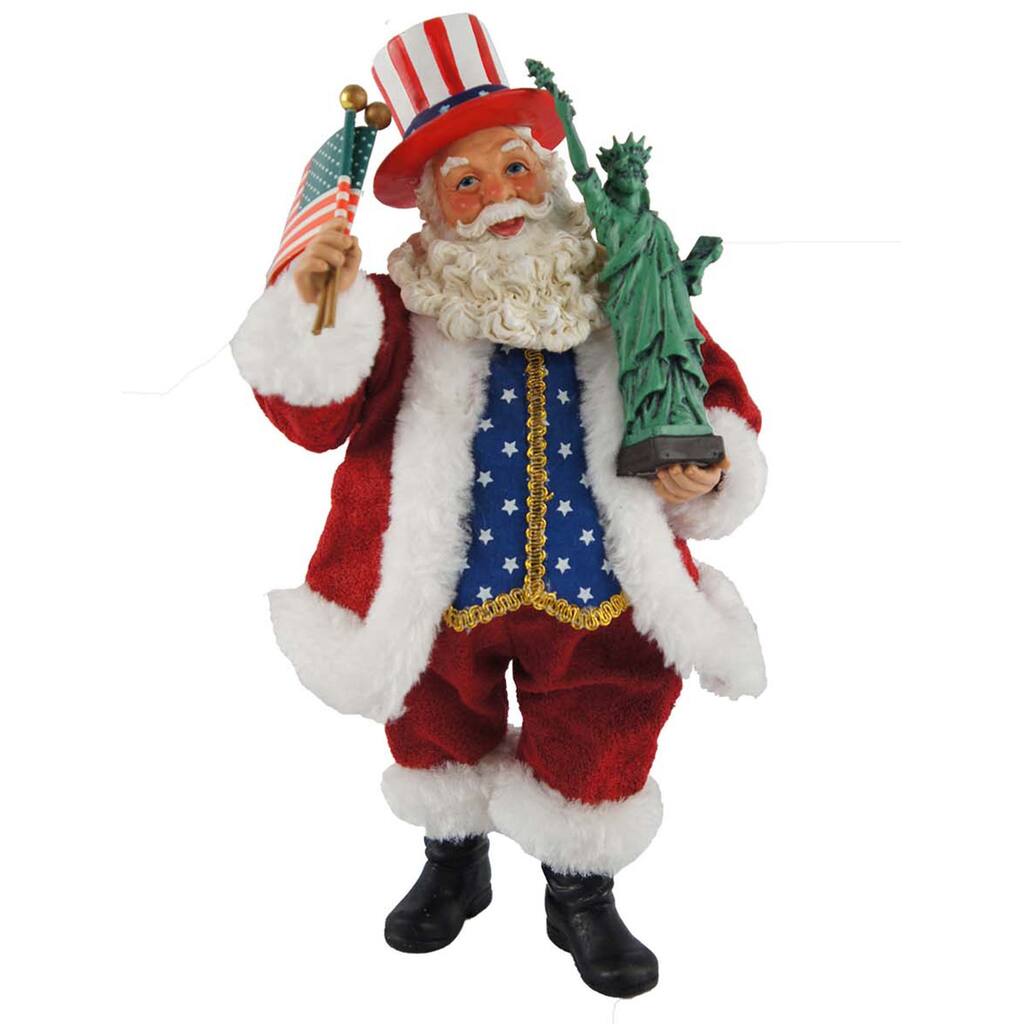 10" Uncle Sam Santa - Red