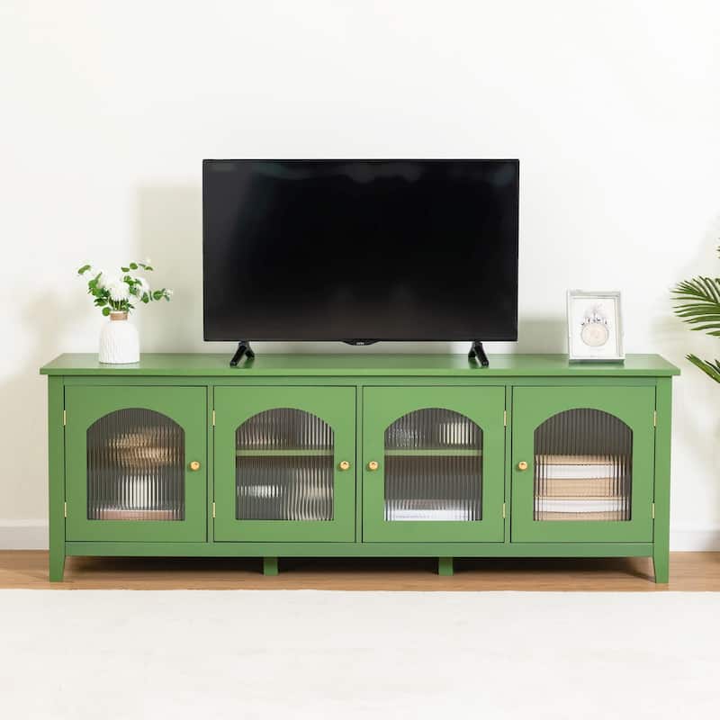 71-inch Stylish TV Cabinet Entertainment Center TV Stand - Antique Green