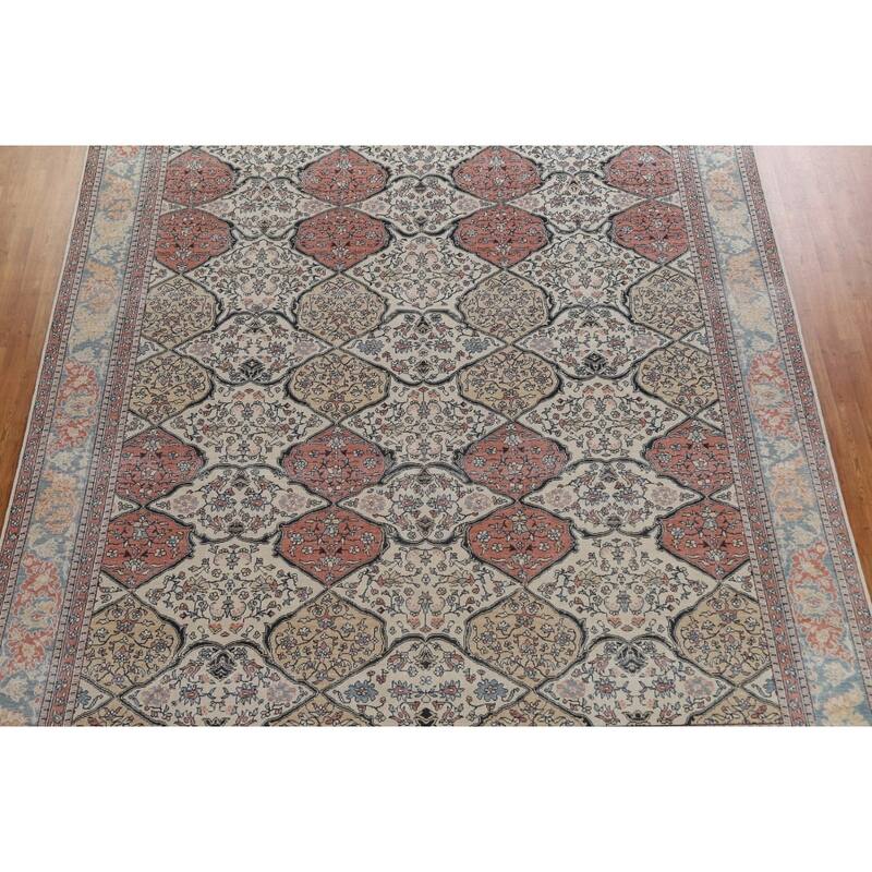 Geometric Bakhtiari Turkish Oriental Area Rug Hand-knotted Wool Carpet - 9'9" x 13'0"