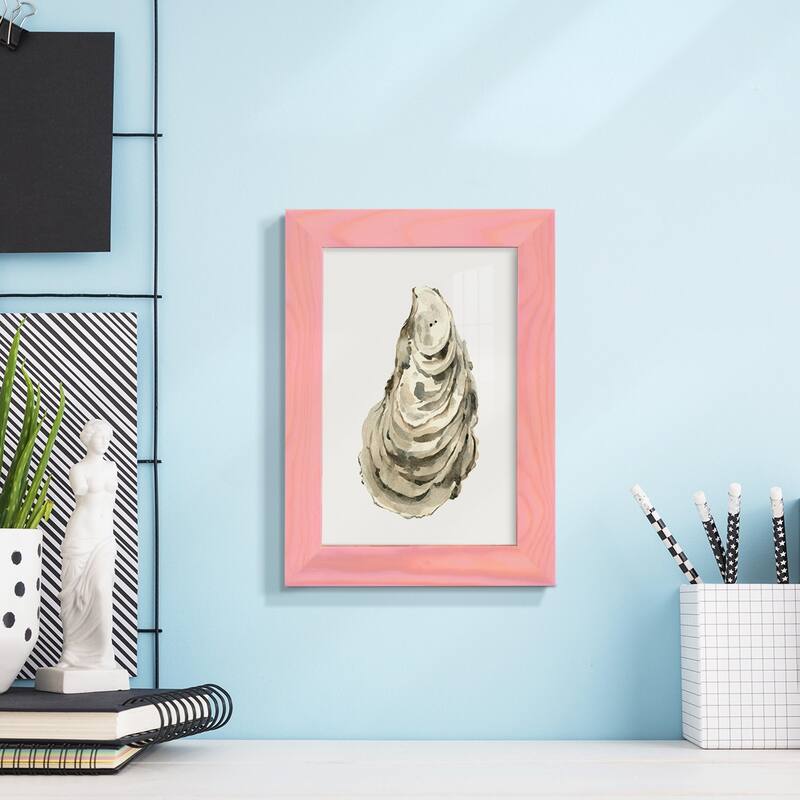 Neutral Oyster Study I -Framed Print w/glass-Cherry Red