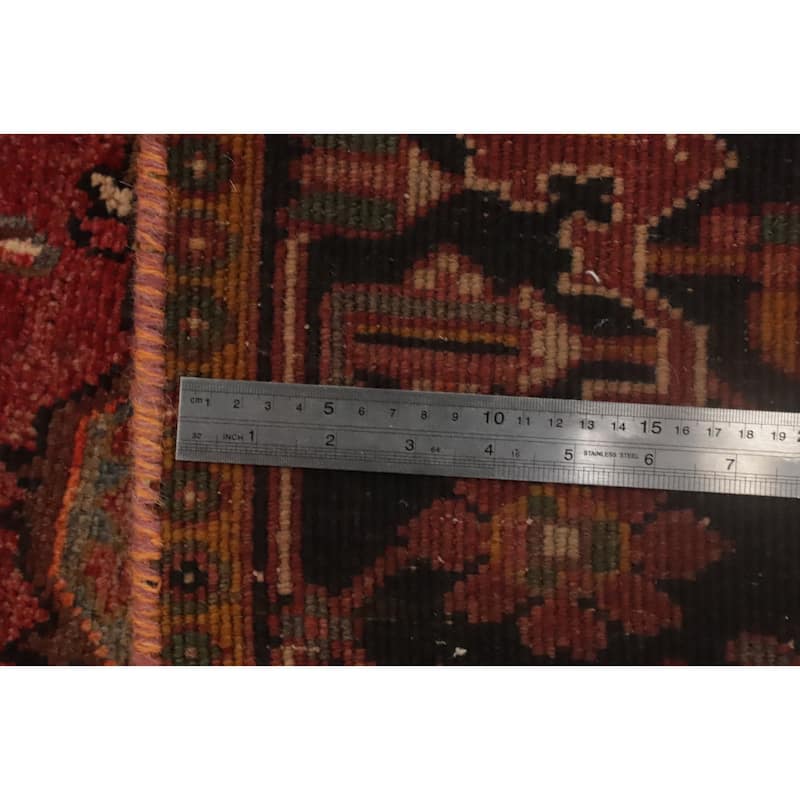 Hand Knotted Oriental 100% Wool Carpet Traditional Medallion Red Heriz Area Rug - 9' 5'' X 6' 6''
