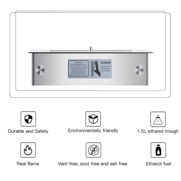 Shop Gymax Tabletop Fireplace Portable Stainless Steel Ventless