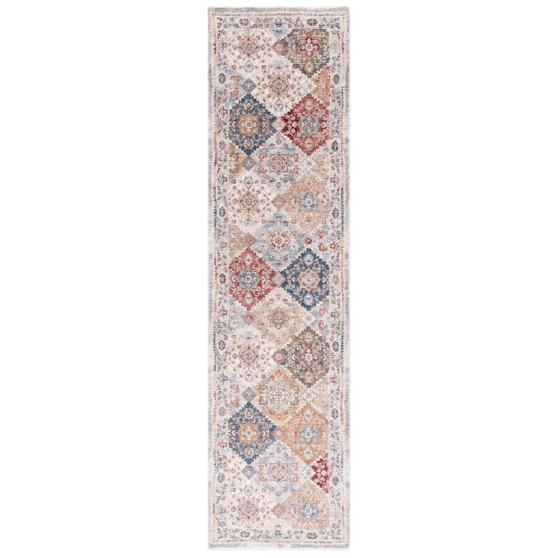 SAFAVIEH Lauren Ralph Lauren Aretina Rug - 2' x 8' Runner - Ivory/Blue Rust