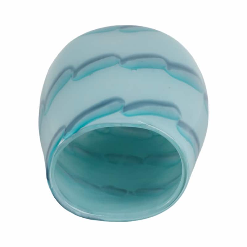 Glass Vases Coastal Style with Sculpted Detailing and Swirl Design