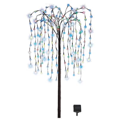 Willow Tree Outdoor Decoration with Solar Lights - 28.700 x 8.250 x 3.800