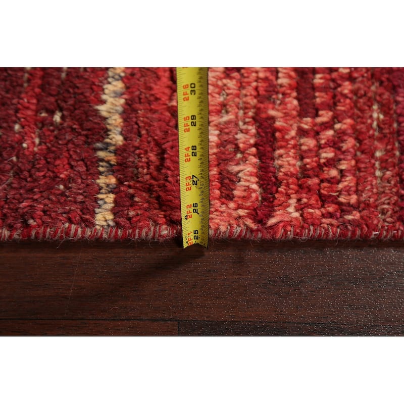 Geometric Modern Moroccan Oriental Runner Rug Hand-knotted Wool Carpet - 2'0" x 17'3"