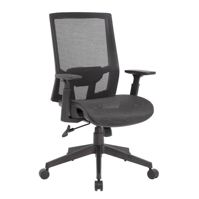 Swivel Task Chair, Black Mesh, Foam, Commercial Rated Synchro-Tilt