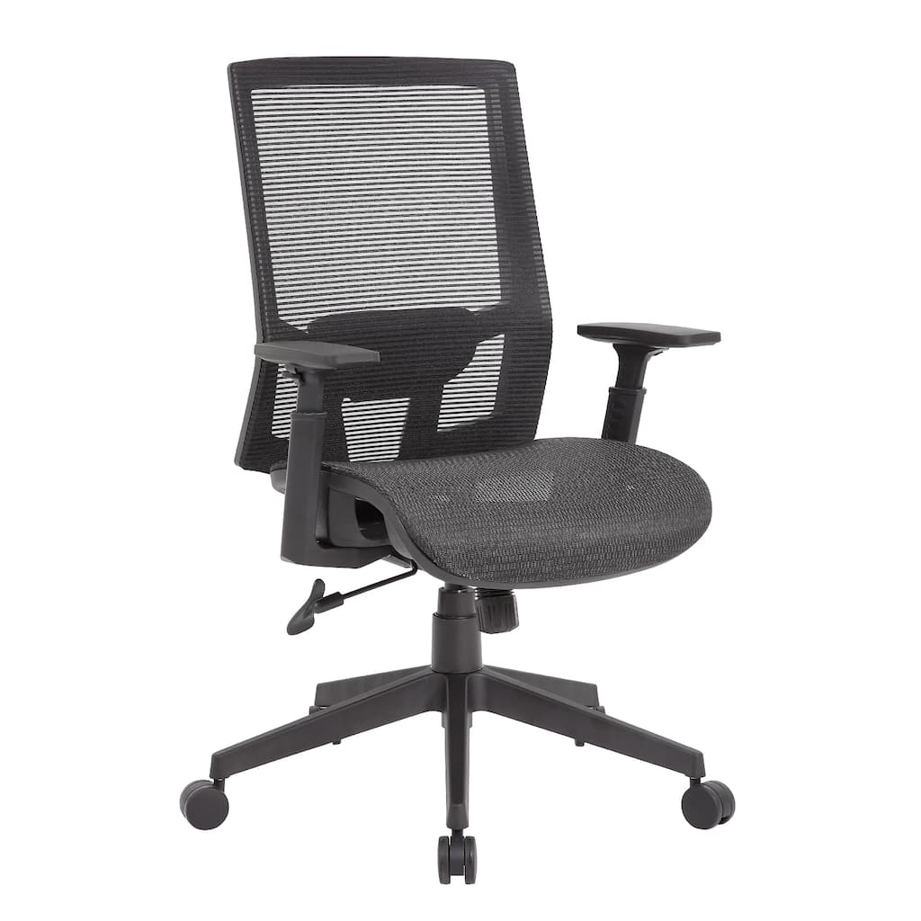Swivel Task Chair, Black Mesh, Foam, Commercial Rated Synchro-Tilt