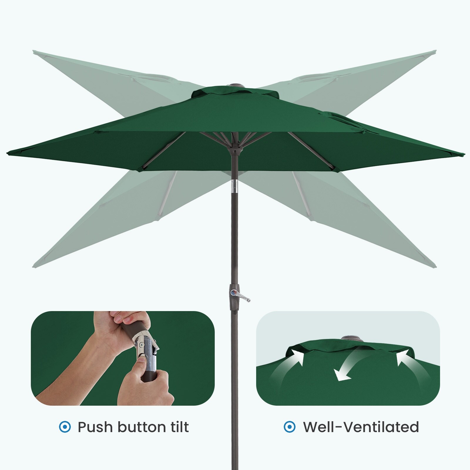 green patio umbrella canada 11' x 11' Granada 120 Cantilever Square | Umbrellas Great Product Quality CorLiving 10Ft Tilting Patio Umbrella