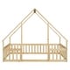 preview thumbnail 9 of 49, Full Floor House Bed with Fence,Guardrails