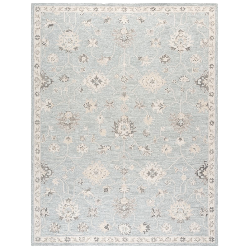 SAFAVIEH Handmade Metro Friederun Wool Rug - 9' x 12' - Light Blue/Ivory