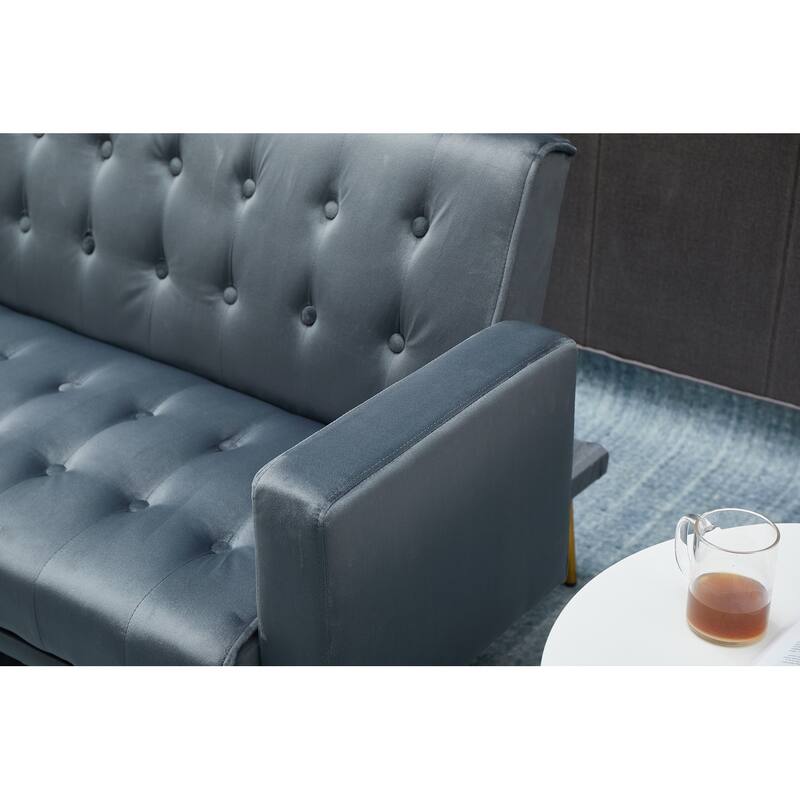 Dark Gray Solid Wood+MDF Sofa Bed for Small Spaces