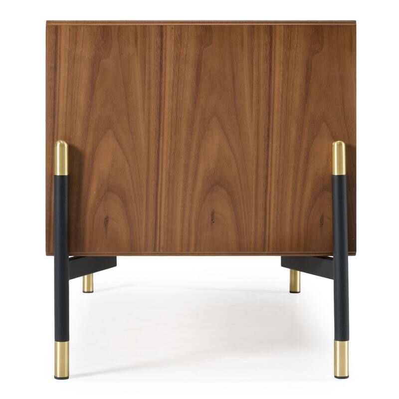 Nova Domus Metcalf Mid-Century Walnut & Grey Nightstand