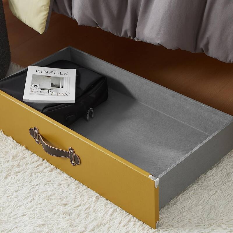 Texture® Brand - Rolling Under Bed Storage Drawer by DormCo - Driftwood Brown