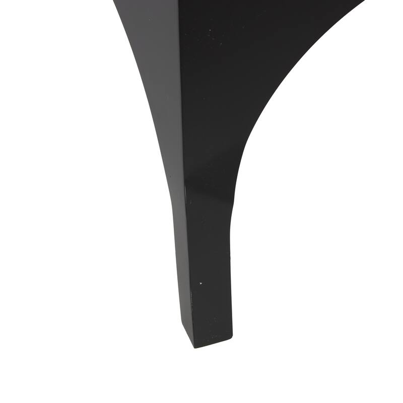 Metal Geometric Accent Table with Glass Top - Black - Roche River Decor