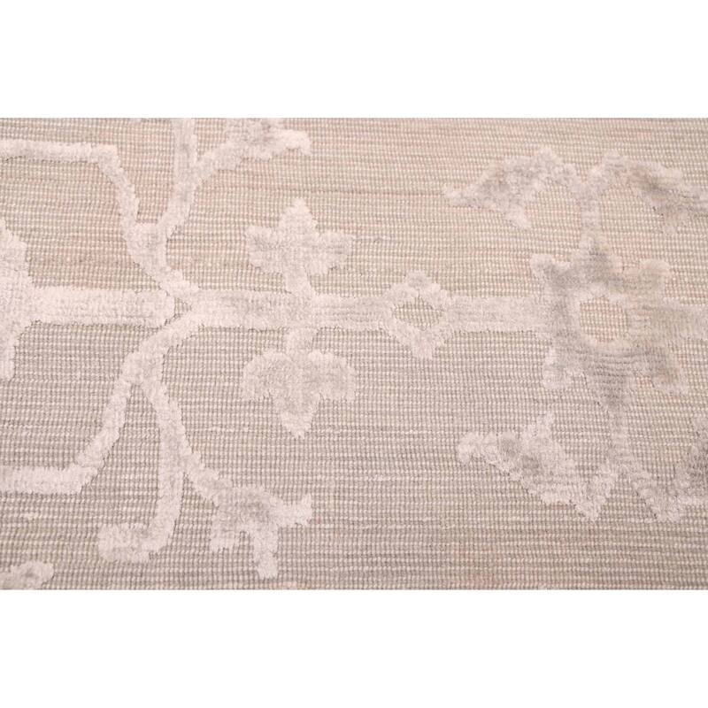 ECARPETGALLERY Hand Loomed Elysian Grey Viscose, Wool Rug - 8'3 x 9'10