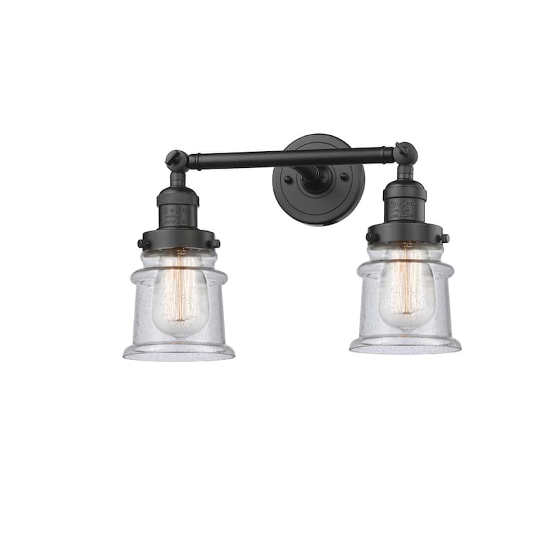 Innovations Lighting Small Canton 2 Light 17" Wide Bathroom Vanity - Oil Rubbed Bronze / Seedy