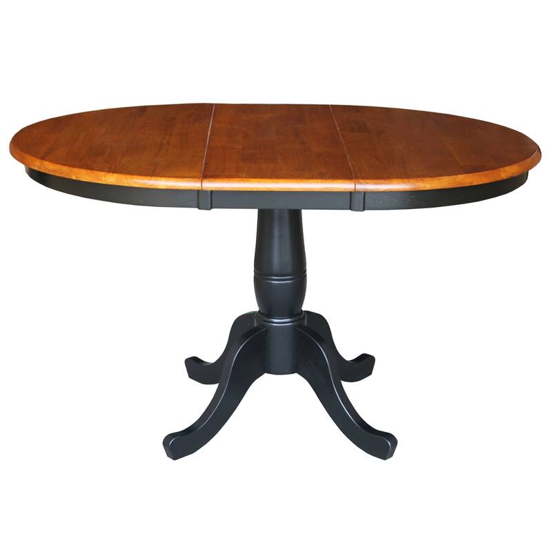 36" Round Top Pedestal Ext Table with 12" Leaf and San Remo Chairs