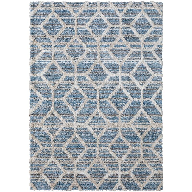 Caide Power Loomed Contemporary Area Rug - 10' x 14' - Beige/Blue/White