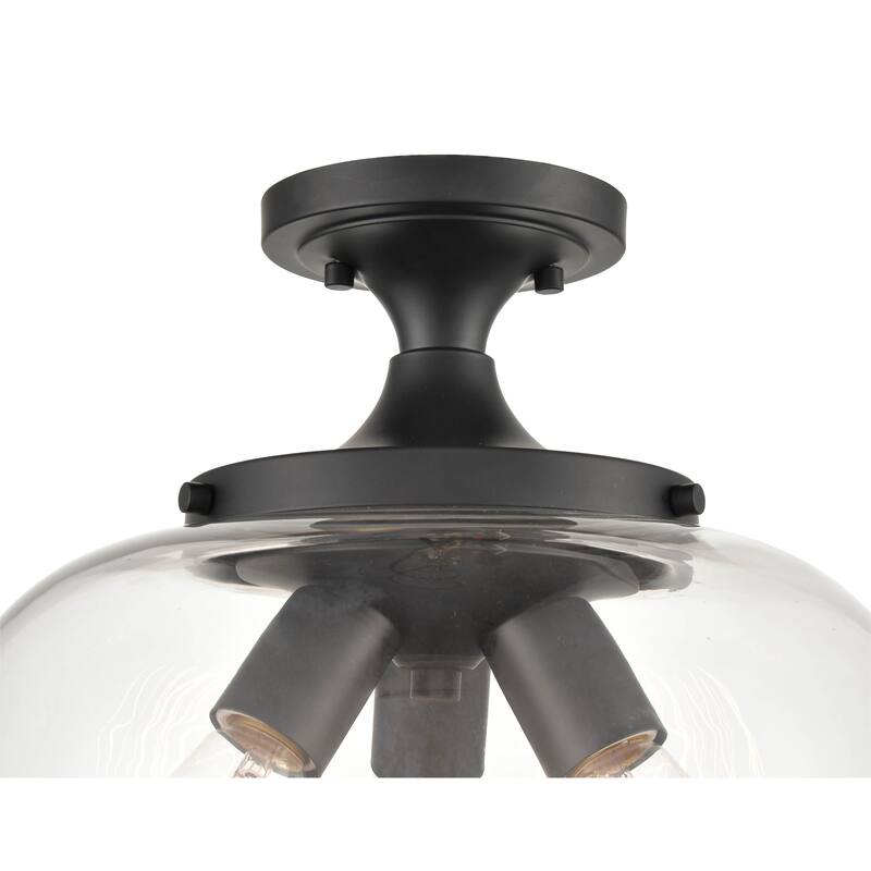 Millennium Lighting Ashford 3 Light Semi-Flush Ceiling Fixture in Multiple Finishes with a Clear Glass Shade