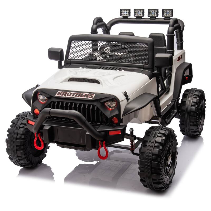 Kids Electric Ride-On Car 24V 400W with Parents Control, 3 Speed Settings, Bluetooth, USB, Music, LED Searchlights