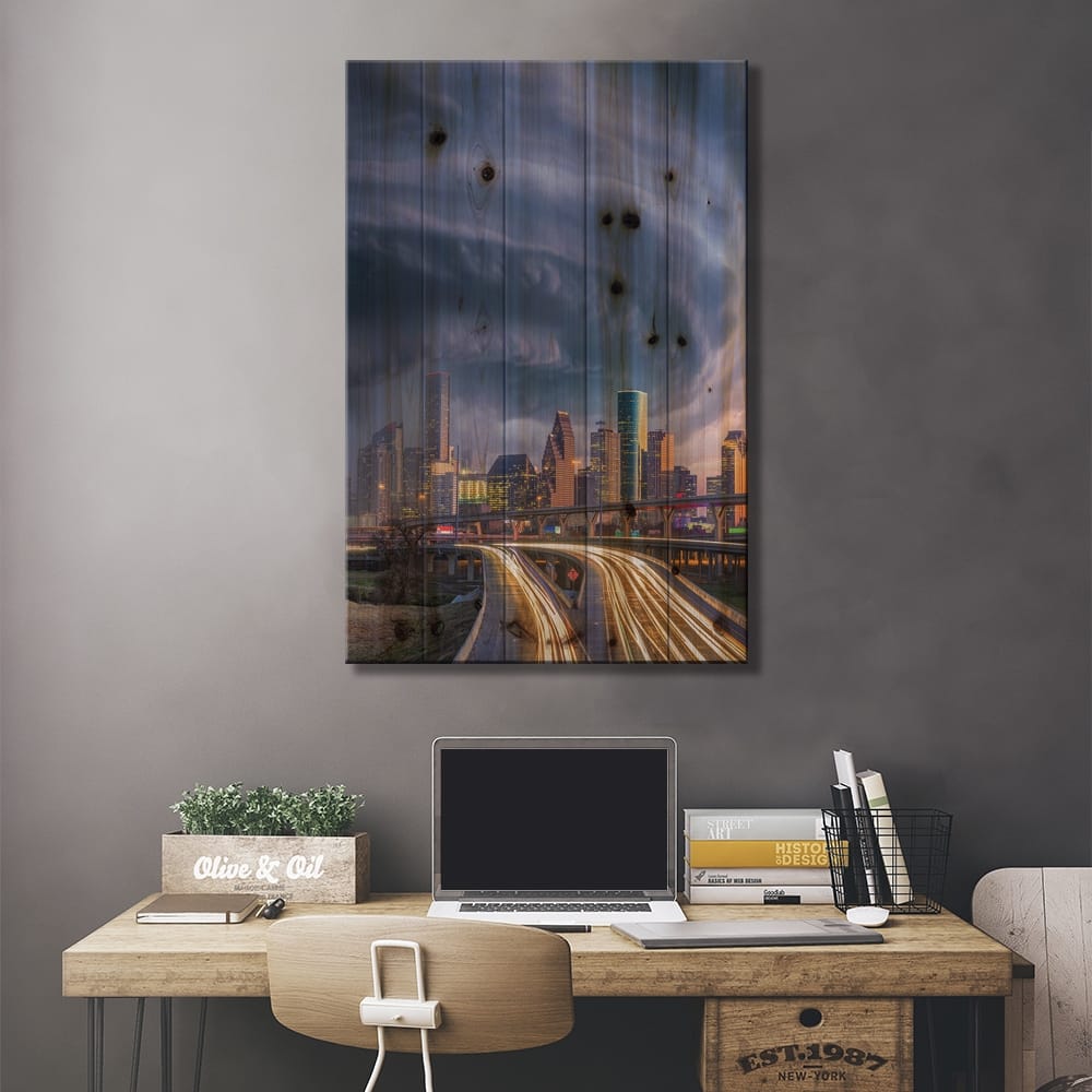 Houston Hurricane Laura Print On Wood by Brent Shavnore - Multi-Color ...