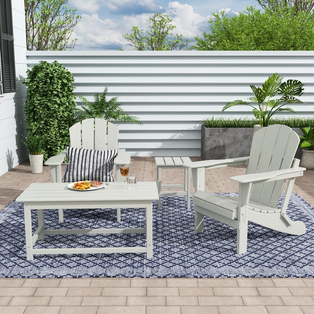 Laguna Hdpe All Weather Outdoor Patio Foldable Adirondack Chairs Conversation Set (4-Piece Set)