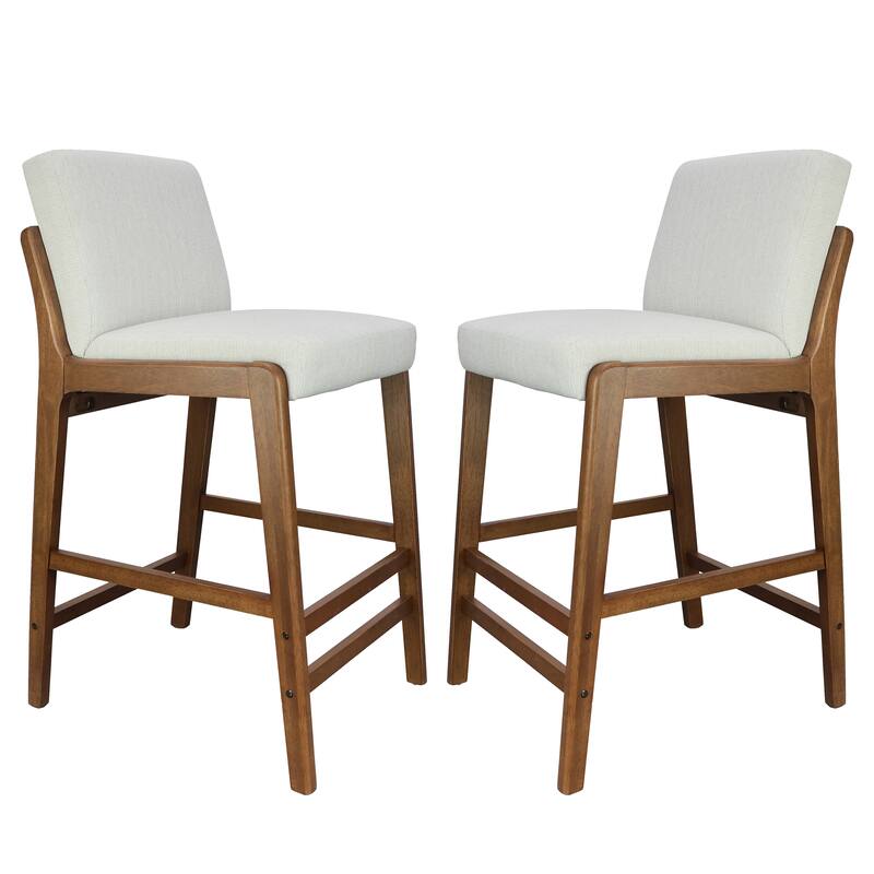 Christopher Knight Home - Eli Classic Wooden Upholstered Bar Stool with Padded Seat and Backrest