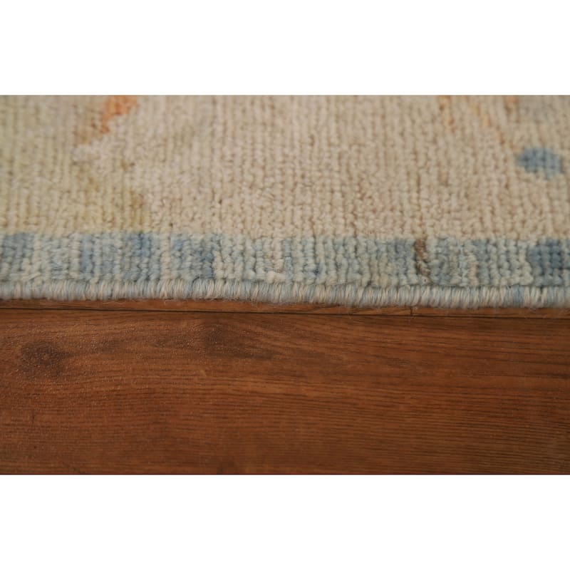 Muted Geometric Art Deco Oriental Area Rug Hand-knotted Wool Carpet - 3'10" x 4'11"