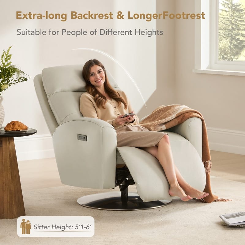Mateo Dual Motor Power Swivel Recliner Lounge Chair