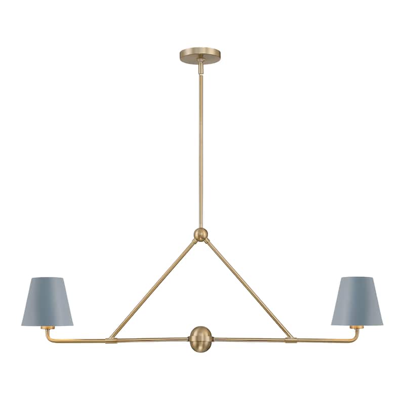 Xavier 2 Light Vibrant Gold and Blue Chandelier - 42"W x 15"H x 6"D