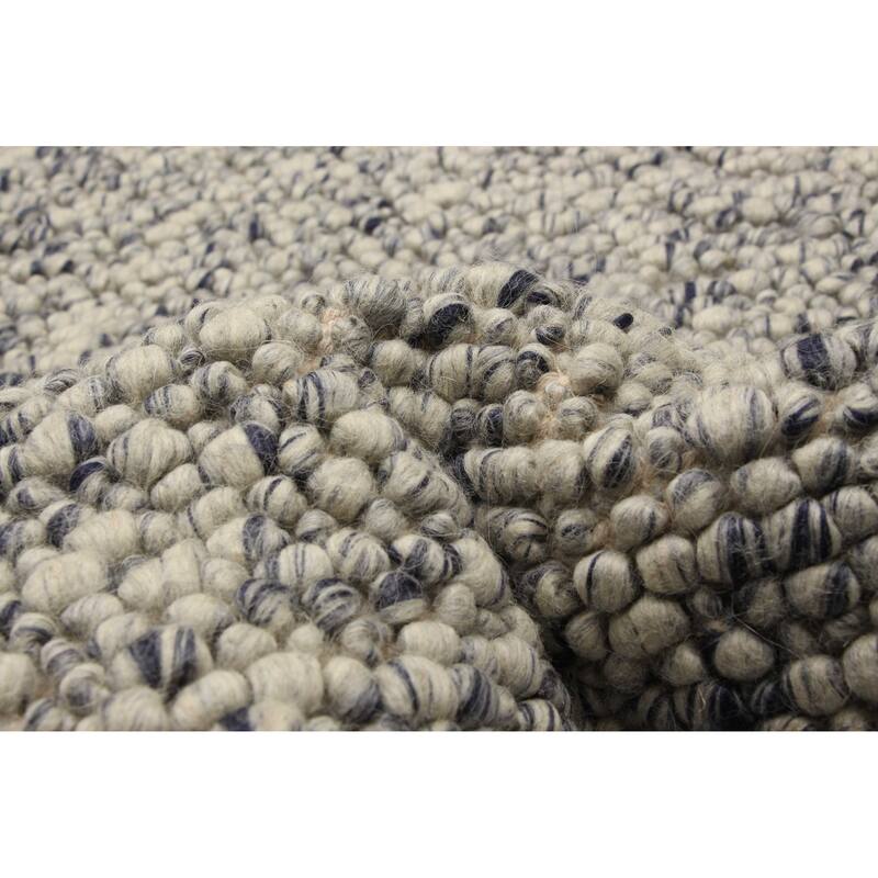 ECARPETGALLERY Braid weave Sienna Grey Wool Rug - 5'3 x 7'3
