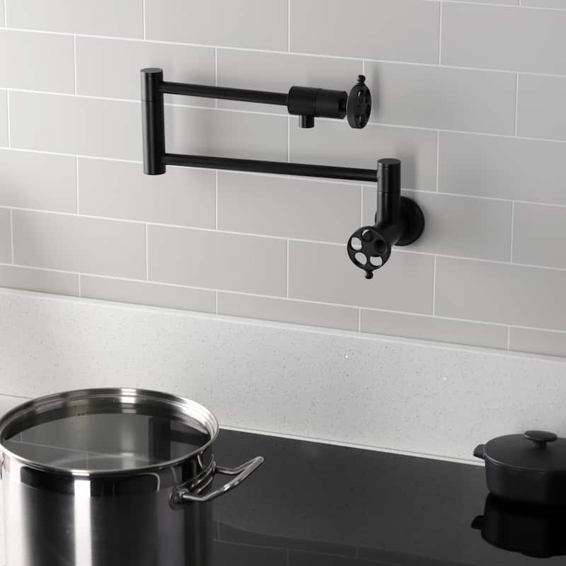 Wendell Two-Handle 1-Hole Wall Mount Pot Filler Faucet