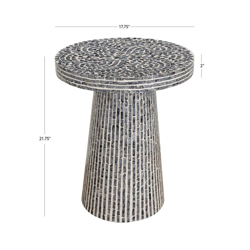 Percola Black Capiz Side Table