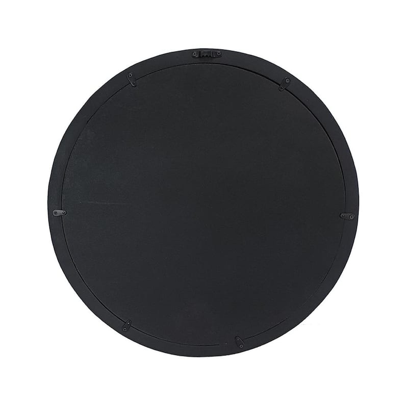 HomeRoots 20" Black Round Wood Framed Accent Mirror - 19.8' X '19.7' X '2.8