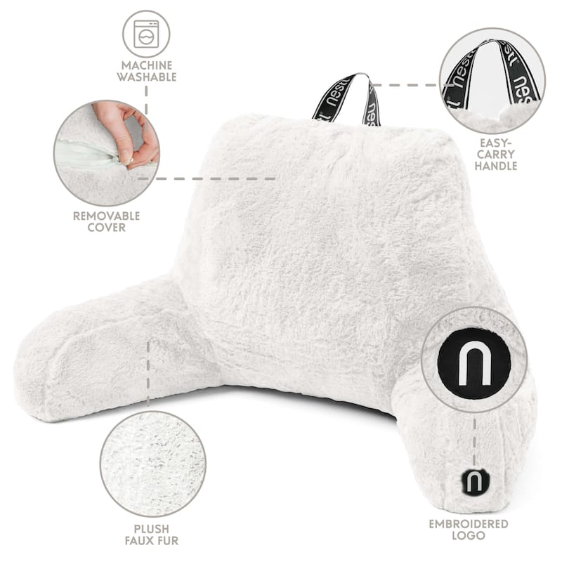 Emperyan Fur Reading Pillow with Laptop Lap Desk