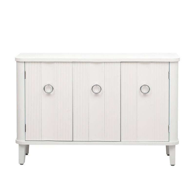 Buffet Cabinet with Storage, Accent Storage Cabinet with 3 Fir Doors, Kitchen Storage Cabinet Sideboard with Adjustable Shelves
