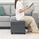 preview thumbnail 50 of 149, Adeco Square Storage Ottoman 17 inch Footstool