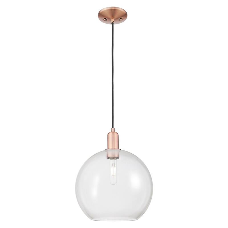 Innovations Lighting Endless Possibilities Arcadia - Athens - 1 Light 12" Cord Hung Mini Pendant - Clear/Antique Copper
