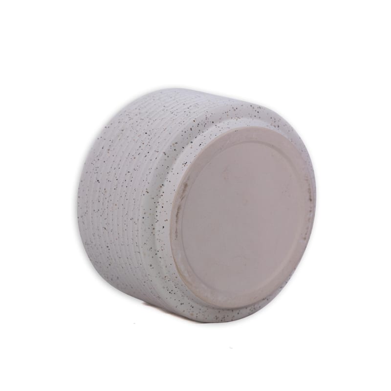 2 Pieces Ceramic Flowerpot, Modern Planter for Patio, Garden or Windowsills - Milk White